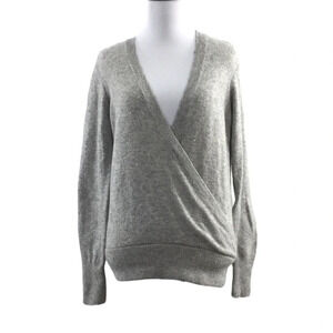 Madewell Gray Knit‎ Wrap Front Sweater Womens XS  PulloverIn Coziest Yarn